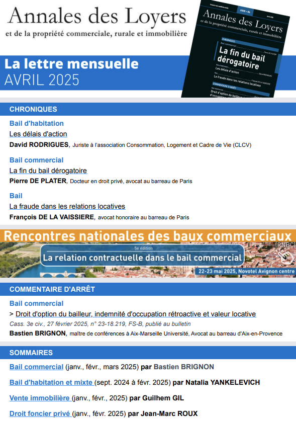 Annales des loyers- Immobilier