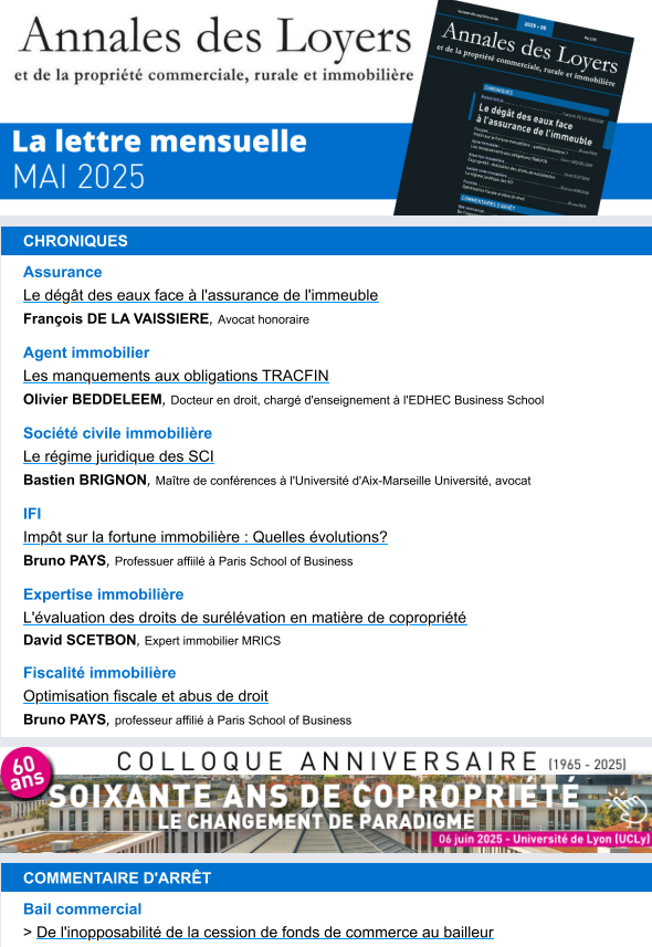 Newsletter Mai 2025