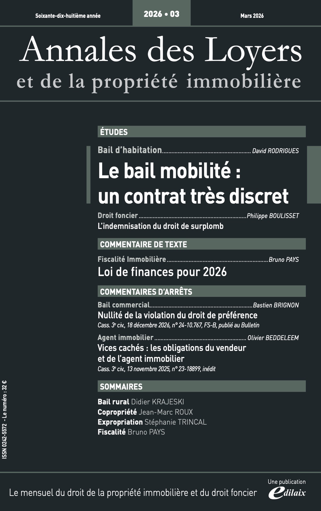 Annales des loyers Mars 2026