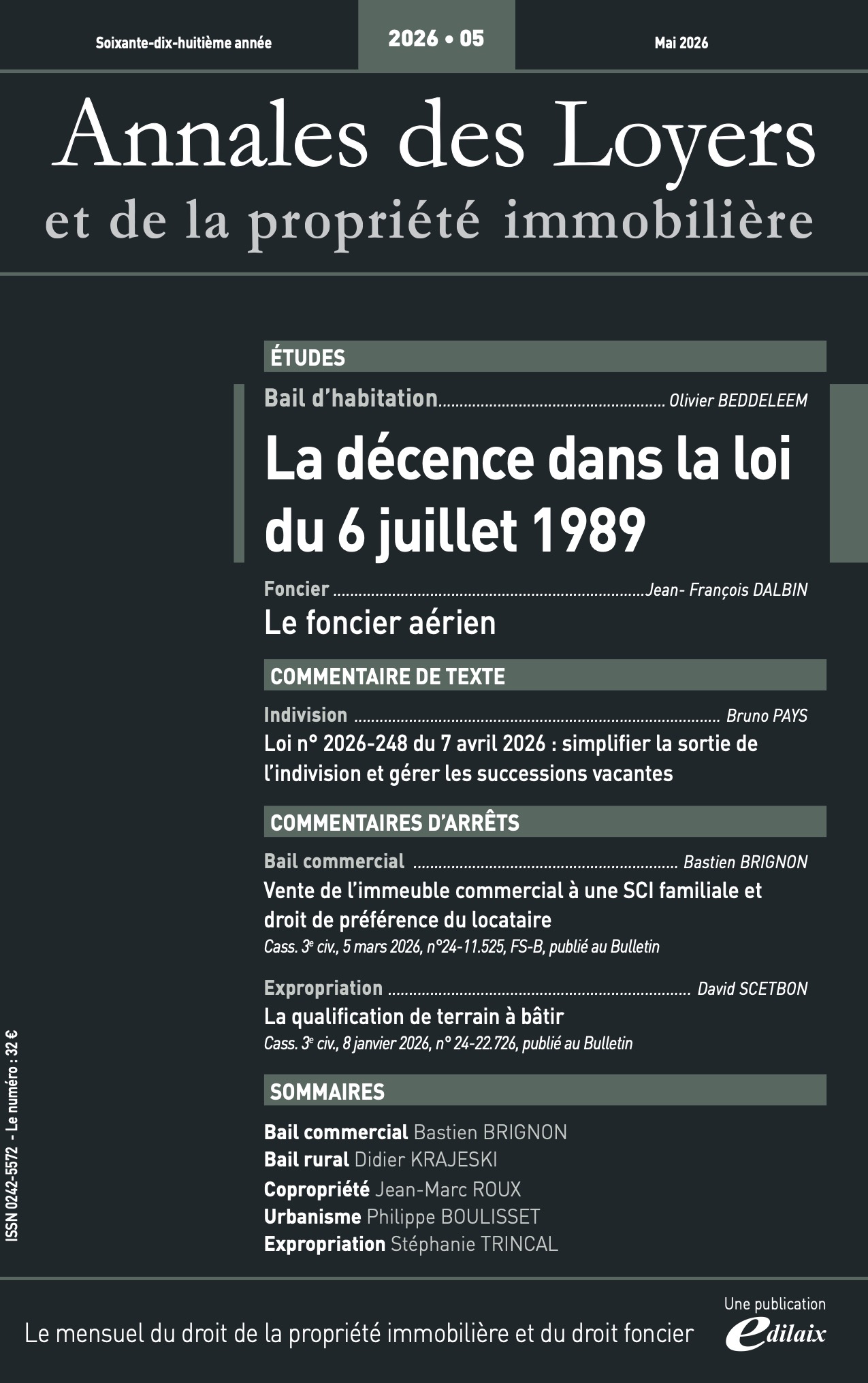 Annales des loyers Mai 2026