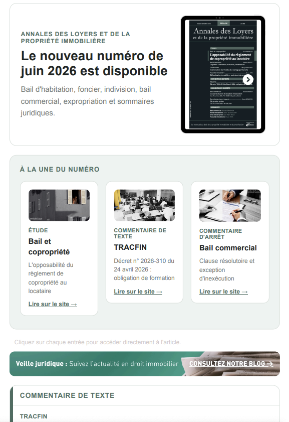 Newsletter Juin 2026