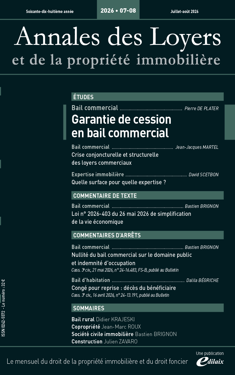 Annales des loyers 07-08 Juillet-Août 2026