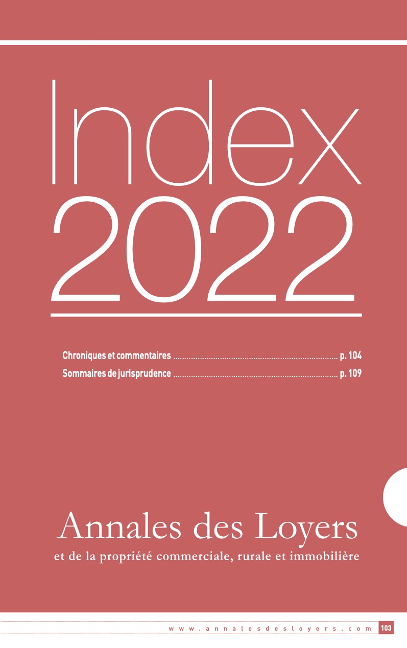 Annales des Loyers index